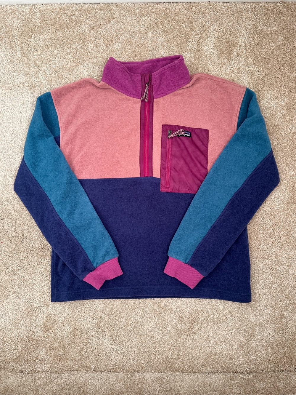 Patagonia Kids XXL 16-18 Better Sweater Quarter Zip Fleece Pullover Colorblock